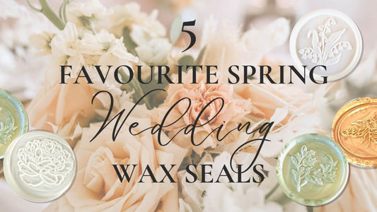 floral background with wax seals on top and text