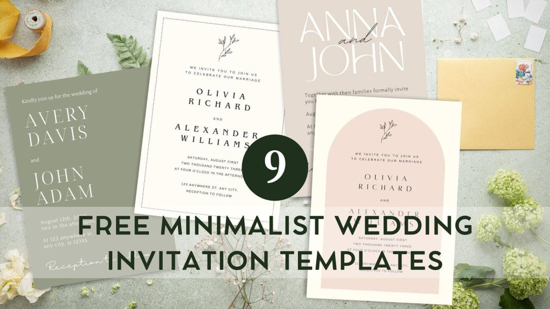 assorted wedding invitations on table with flowers, ribbon and envelopes