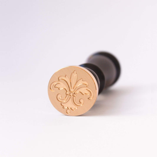 Florentine wax seal with Italian fleur de lis symbol engraved and black handle