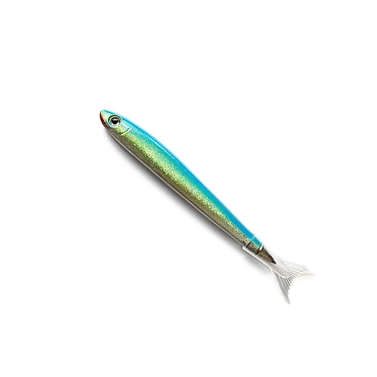 Colorful blue and green fish pen on a white background
