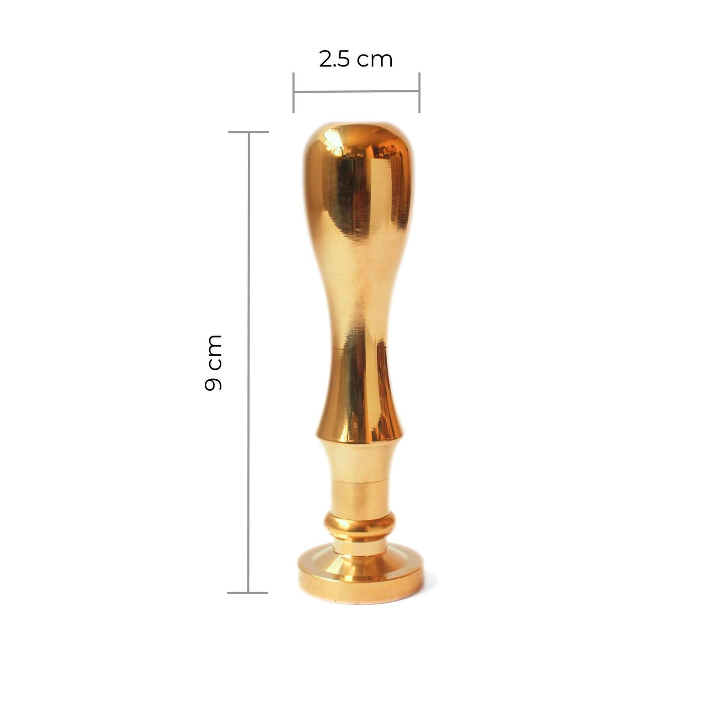 Rose in bloom wax seal stamp solid brass, side view