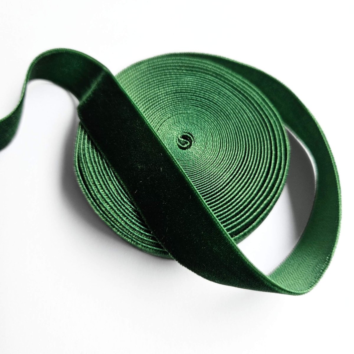 roll of green velvet ribbon