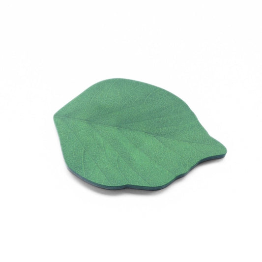 green leaf shape sticky notes