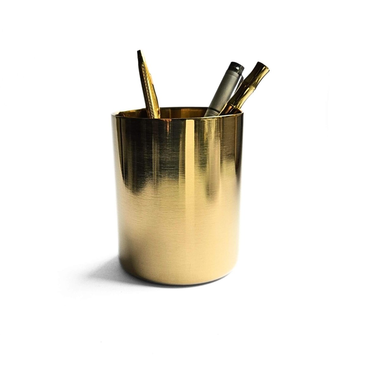 gold pen holder with gold pens