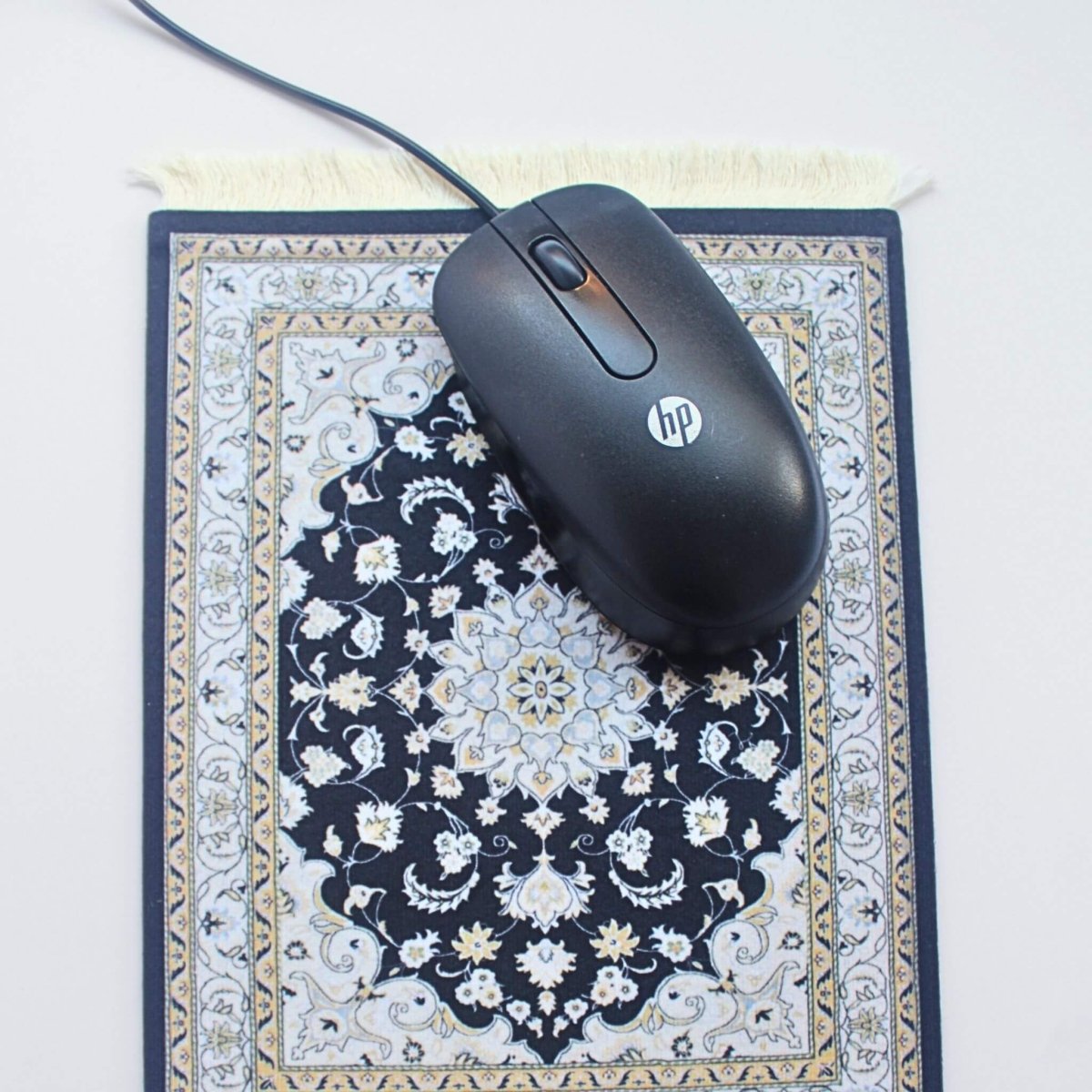 Mouse Rug Pad Caqui Persian Rug Mouse Pad Ivory | Novelty Mouse Pad | Boho Desk – Bounde