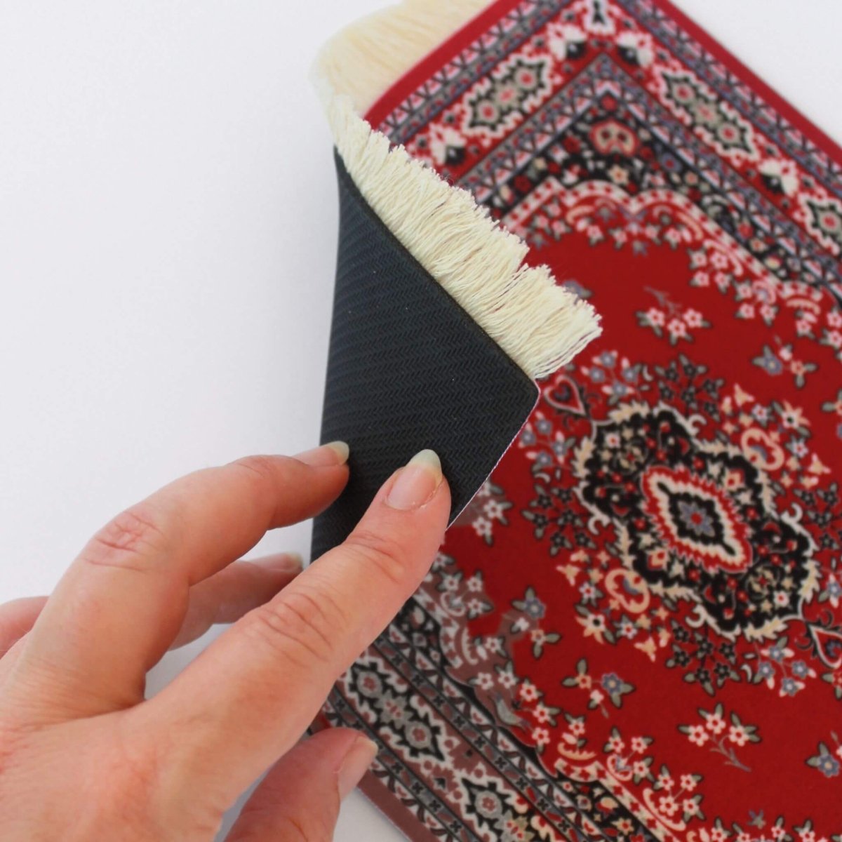 underside of novelty oriental rug mouse pad