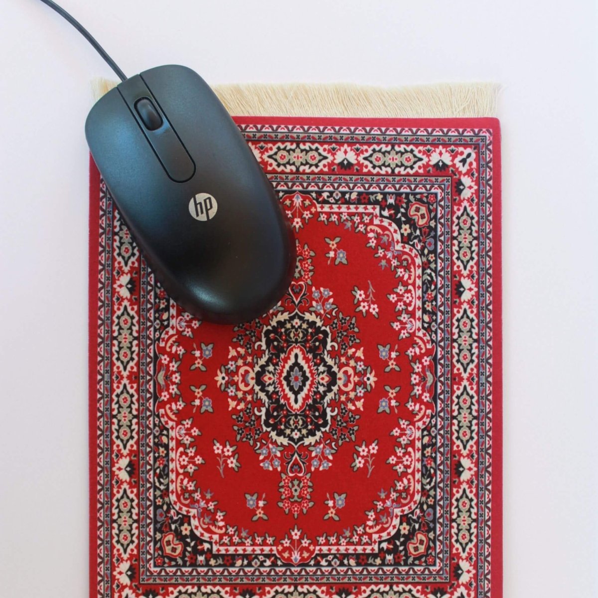 computer mouse of cute red Persian rug mouse pad